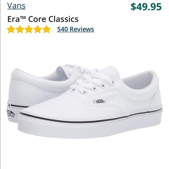 Vans Shoes - Vans Era White Canvas size 7.5